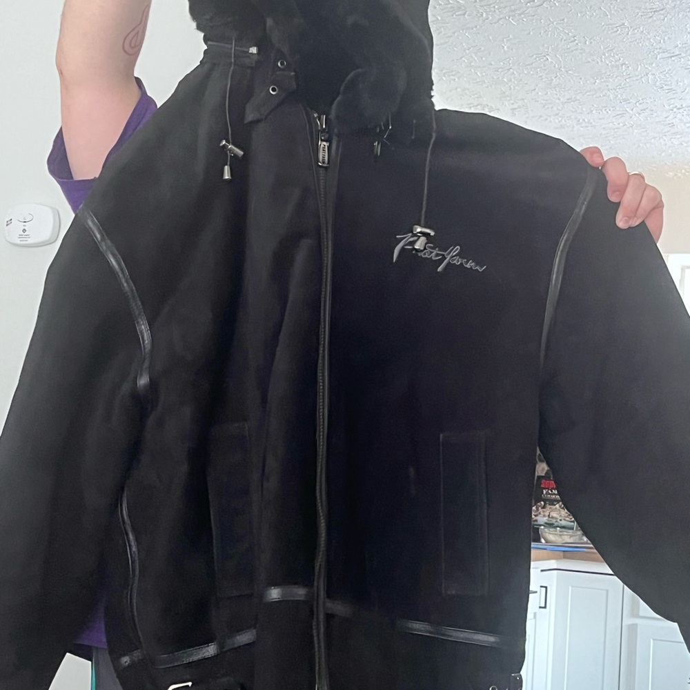 PHAT FARM. NU BUCK LEATHER FUR LINING AMERICAN FLAVA JACKET. MENS 3XL.